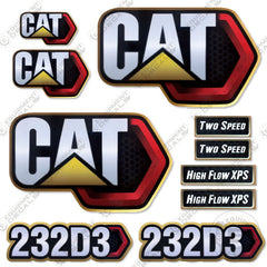 Fits Caterpillar 232D3 Skid Steer Decal Kit