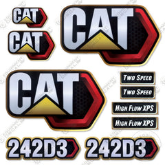 Fits Caterpillar 242D3 Skid Steer Decal Kit