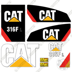 Fits Caterpillar 316FL Decal Kit Excavator