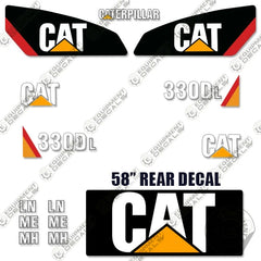 Fits Caterpillar 330D Decal Kit Excavator (58" REAR DECAL)