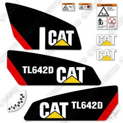 Fits Caterpillar TL642D Telescopic Forklift Decal Kit