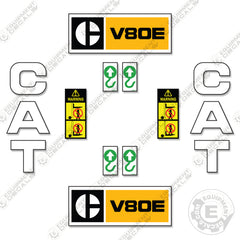 Fits Caterpillar V80E Forklift Decal Kit