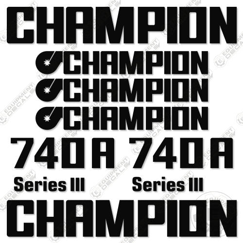 Fits Champion 740A Decal Kit - Motor Grader