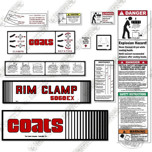 Fits Coats 5060EX Decal Kit Rim Clamp