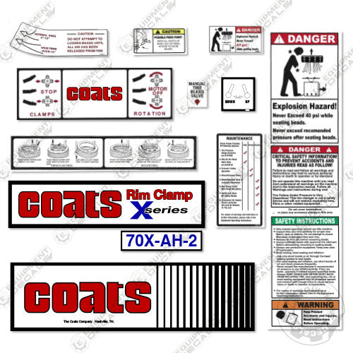 Fits Coats 70X-AH-2 Decal Kit Rim Clamp