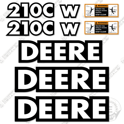 Fits Deere 210CW Decal Kit Excavator