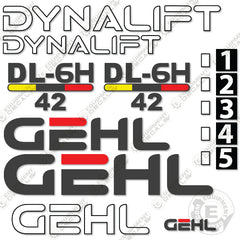 Fits GEHL DL6H-42 Decal Kit Telescopic Forklift Telehandler