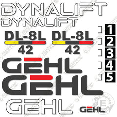 Fits GEHL DL8L-42 Decal Kit Telescopic Forklift Telehandler