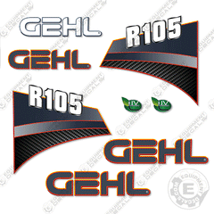 Fits GEHL R105 Decal Kit Skid Steer (ORANGE)