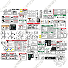 Fits Genie GS1930 Decal Kit Scissor Lift (SN GS3010A-110000 to GS3015A-141945