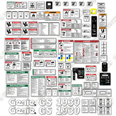 Fits Genie GS1930 Decal Kit Scissor Lift (SN GS3005A-76000 to GS3010A-109999)