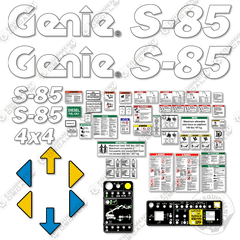 Fits Genie S-85 Decal kit Boom Lift (S8508-8000 to S8516H-13258)