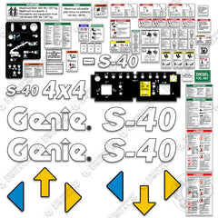 Fits Genie S-40 Vertical Mast Lift Decal Kit