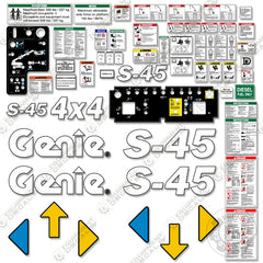 Fits Genie S-45 Vertical Mast Lift Decal Kit