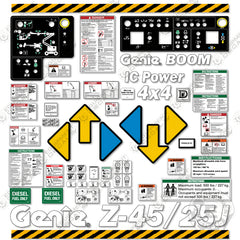 Fits Genie Z-45/25J Decal Kit Telescopic Boom Lift