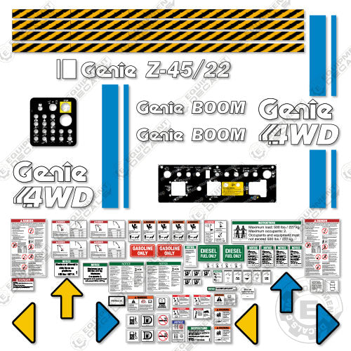 Fits Genie Z-45/22 Decal Kit Boom Lift (SN 2133 - 9996)