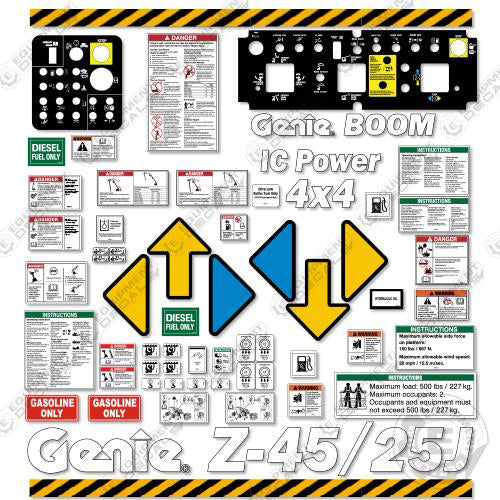 Fits Genie Z-45/25J Decal Kit Boom Lift (2014)