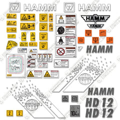 Fits HAMM HD12 Decal Kit Tandem Roller