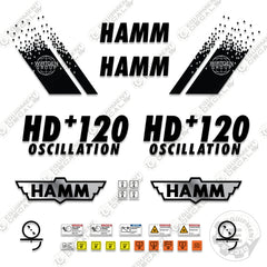 Fits HAMM HD+120 Vibratory Roller Decal Kit