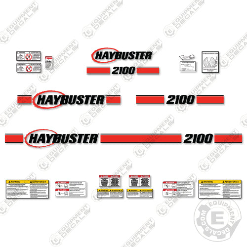 Fits Haybuster 2100 Decal Kit Hay Processor