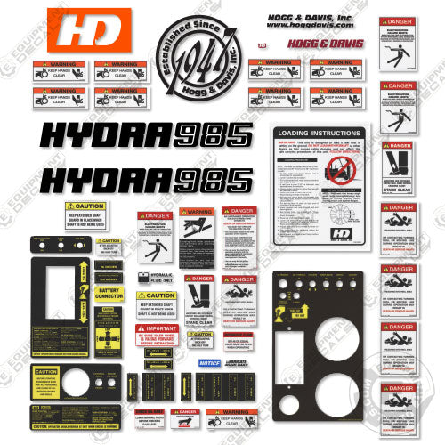 Fits Hogg & Davis Hydra 985 Decal Kit Power Reel Trailer