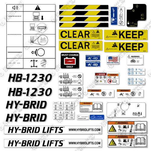 Fits Hybrid HB1230 Decal Kit Scissor Lift