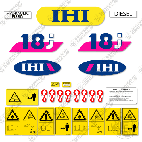 Fits IHI 18J Decal Kit Mini Excavator