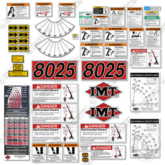 Fits IMT 8025 Decal Kit Crane Truck Warning Set (Older Style)