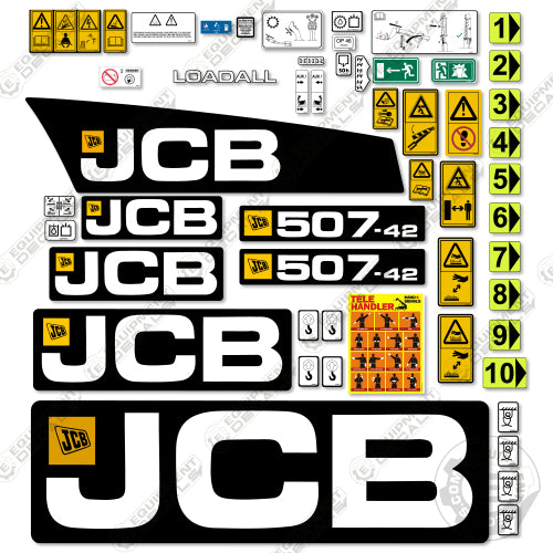 Fits JCB 507-42 Decal Kit Telehandler (Style 1)