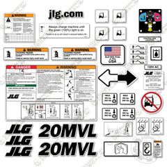 Fits JLG 20MVL Decal Kit Vertical Mast Lift