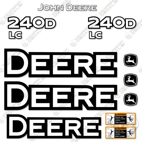 Fits John Deere 240D LC Decal Kit Excavator