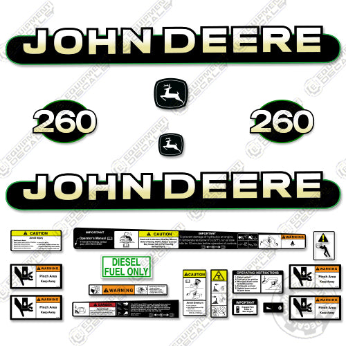 Fits John Deere 260 Skid Steer Decal Kit