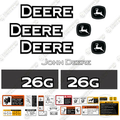 Fits John Deere 26G Excavator Decal Kit