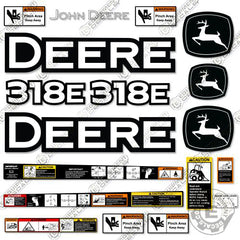 Fits John Deere 318E Decal Kit Skid Steer