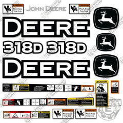 Fits John Deere 318D Decal Kit Skid Steer