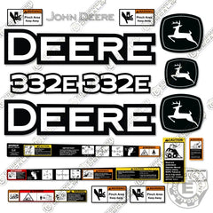 Fits John Deere 332E Decal Kit Skid Steer