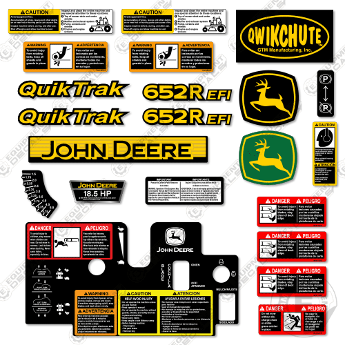 Fits John Deere 652R EFI Decal Kit Riding Mower