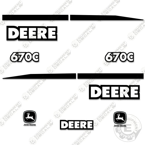 Fits John Deere 670C Motor Grader Decal Kit - Scraper