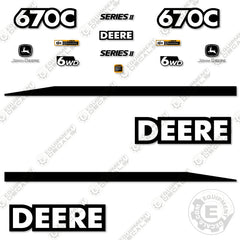 Fits John Deere 670C Series II Decal Kit Motor Grader - Scraper