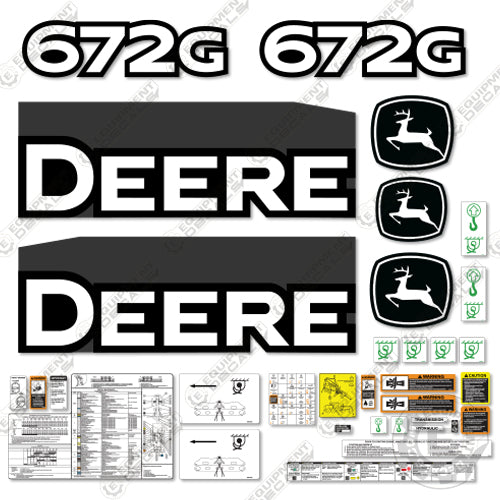 Fits John Deere 672G Decal Kit Motor Grader (2013) - Scraper