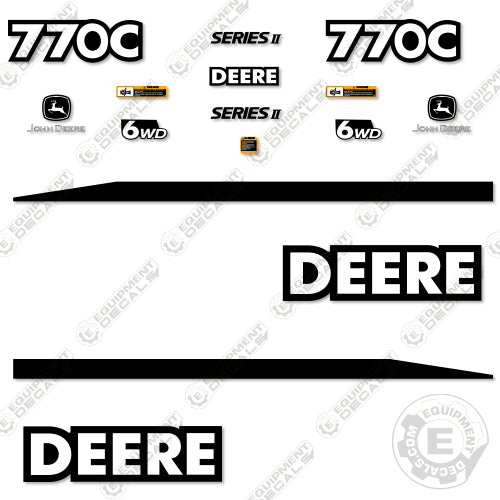 Fits John Deere 770C Series II Decal Kit Motor Grader - Scraper