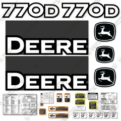 Fits John Deere 770D Decal Kit Motor Grader (2004-2009) - Scraper