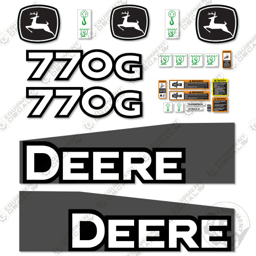 Fits John Deere 770G Decal Kit Motor Grader (2014-2019) - Scraper