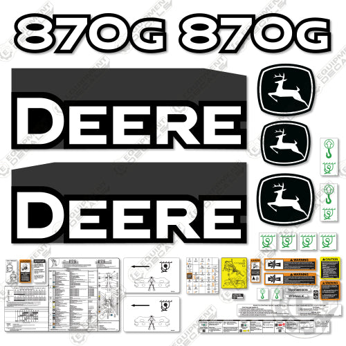 Fits John Deere 870G Decal Kit Motor Grader (2013) - Scraper