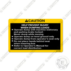 Fits John Deere Gator Warning Decal M117679