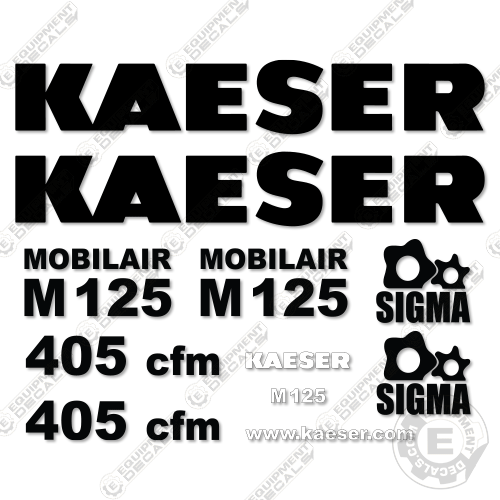 Fits Kaeser M125 Decal Kit Compressor