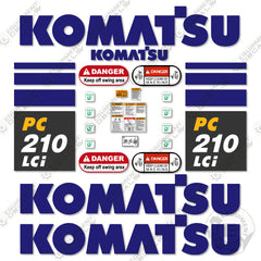 Fits Komatsu PC210LCi-10 Decal Kit Excavator