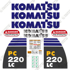 Fits Komatsu PC220LC-8 Decal Kit Excavator