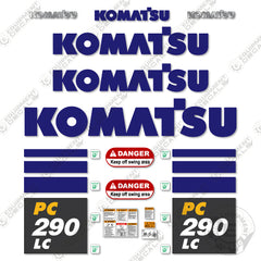 Fits Komatsu PC290LC-11 Decal Set Excavator