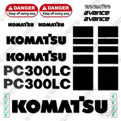 Fits Komatsu PC300LC-6 Decal Kit Excavator